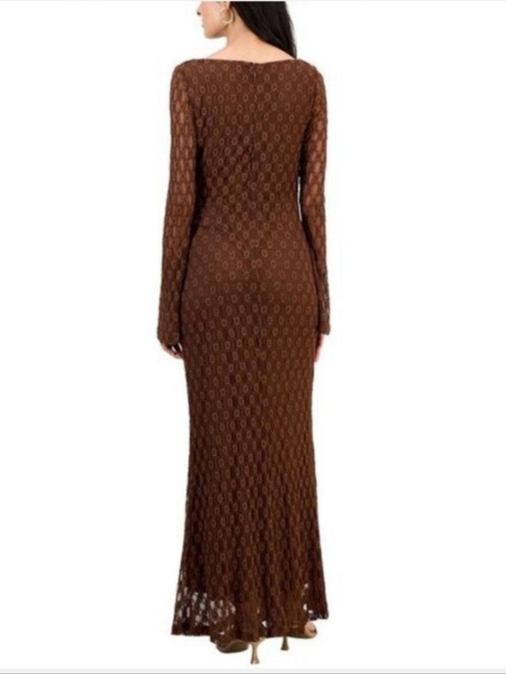 Bardot Womens EvanniaBell-Sleeve Brown Long Sleeve Maxi Dress - Size S - Picture 6 of 7